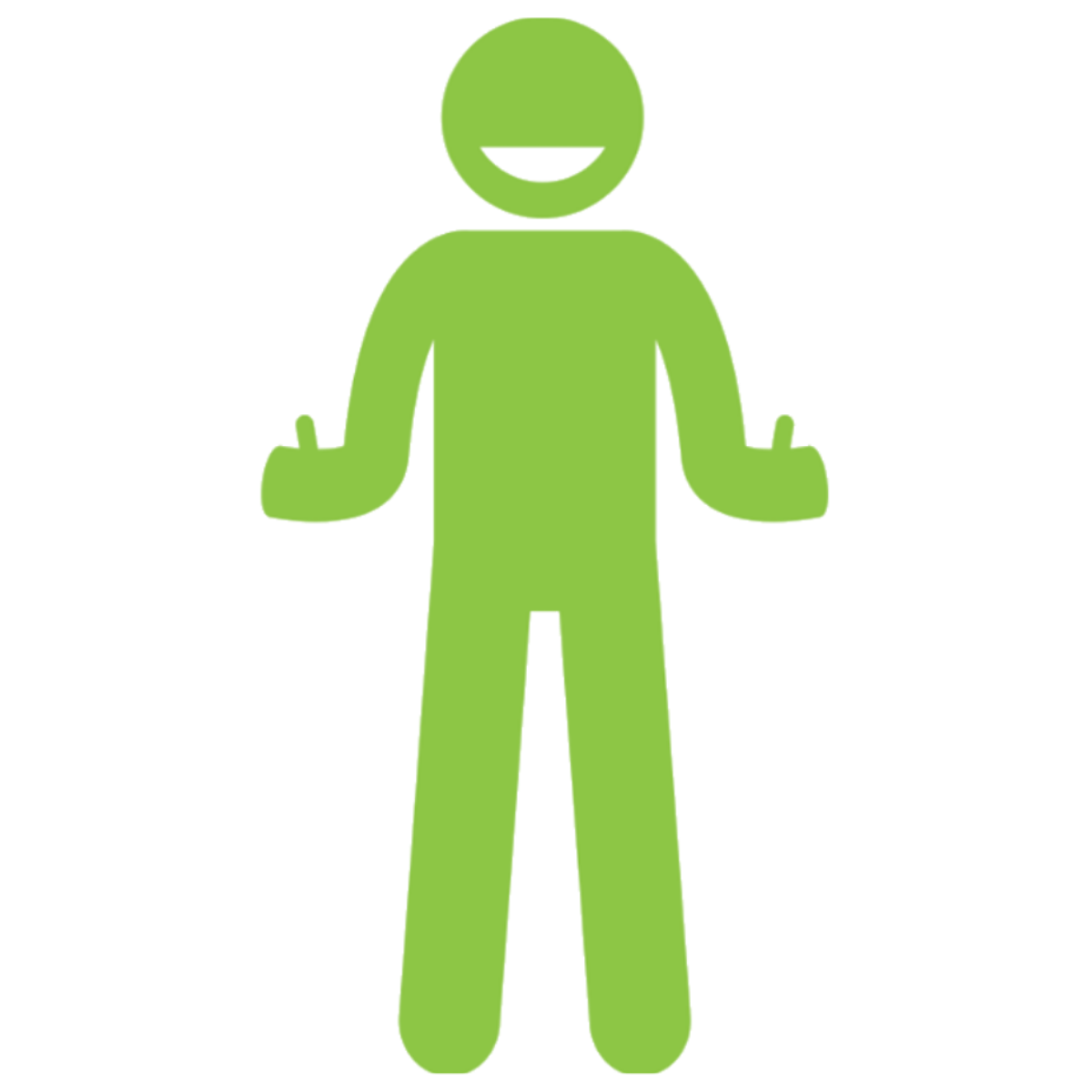 An image of a stick figure smiling and giving a thumbs up.